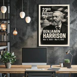 Benjamin Harrison 23rd President of the United States Digital Montaje Poster