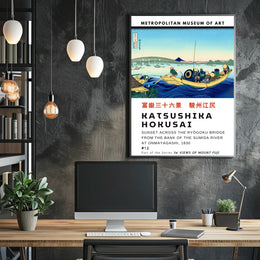 Katsushika Hokusai From the Bank of the Sumida River Poster