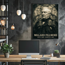 Millard Fillmore 13th President of the United States Double Exposure Poster
