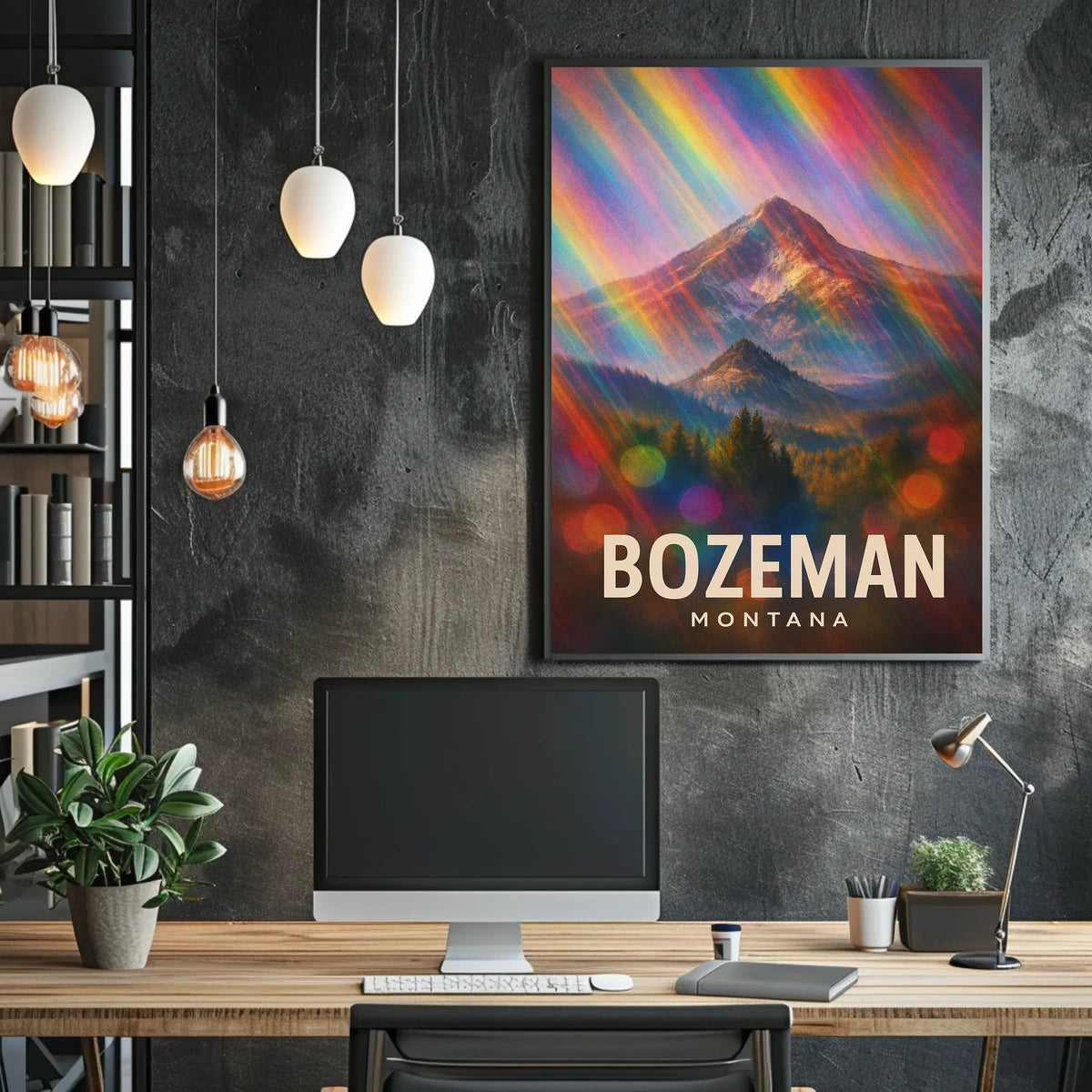 Bozeman Montana Scenic Wanderlust Minimalist Poster