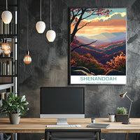 Scenic Shenandoah National Park Autumn Landscape National Park Poster