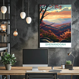 Scenic Shenandoah National Park Autumn Landscape National Park Poster