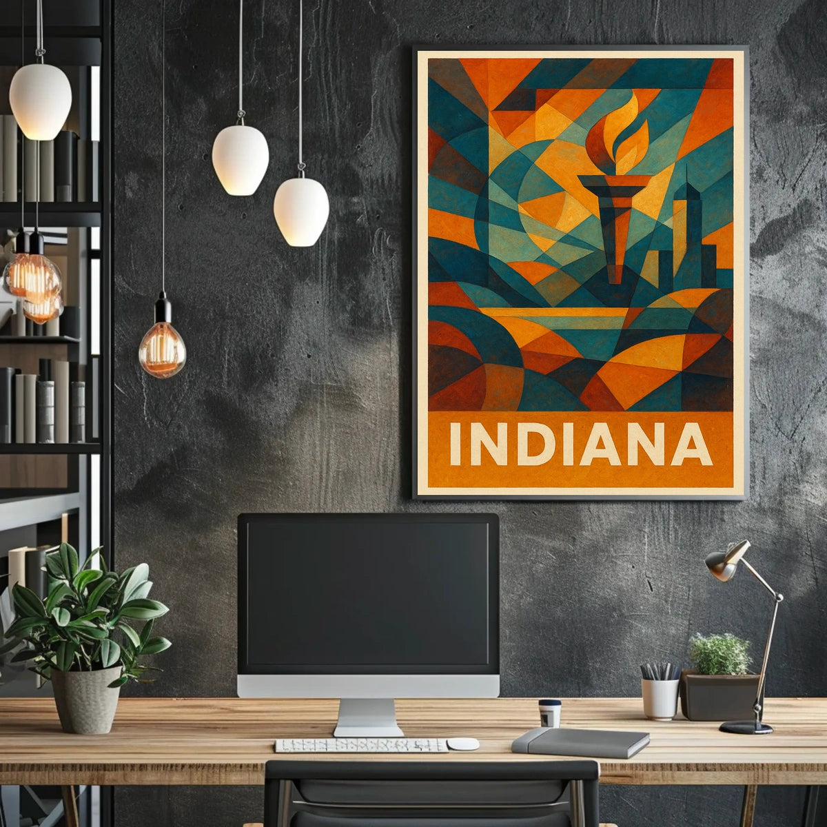 Indiana Abstract Tribute Abstract Poster