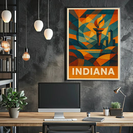 Indiana Abstract Tribute Abstract Poster