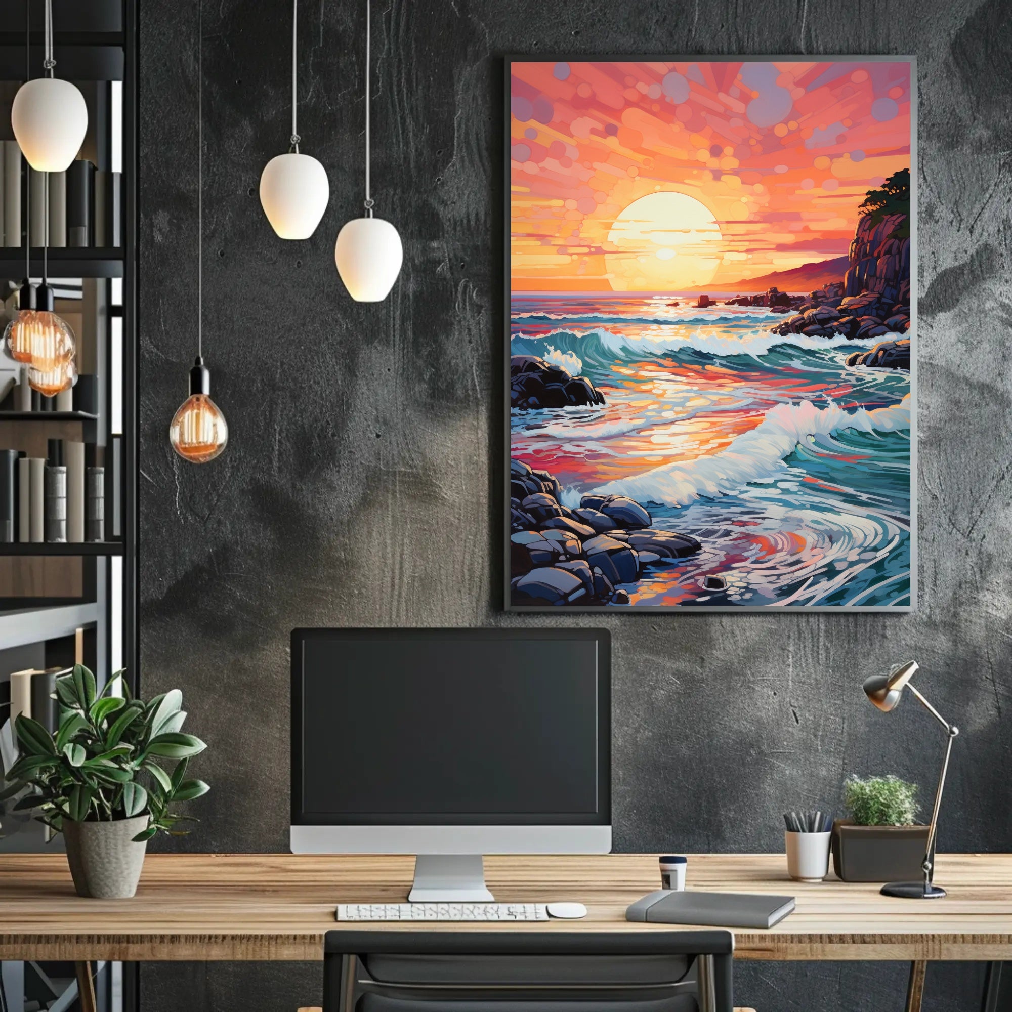 Vibrant Coastal Sunset Poster