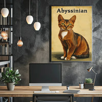 Abyssinian Cat Portrait Artwork Living Room Wall Poster