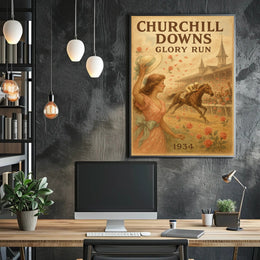 Churchill Downs 1934 Horse Racing Sports Poster