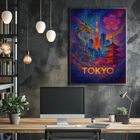 Tokyo Tower Fantasy: Vibrant Poster of Tradition & Modernity