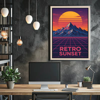 Retro Sunset Retro-Futuristic Pop Culture Poster