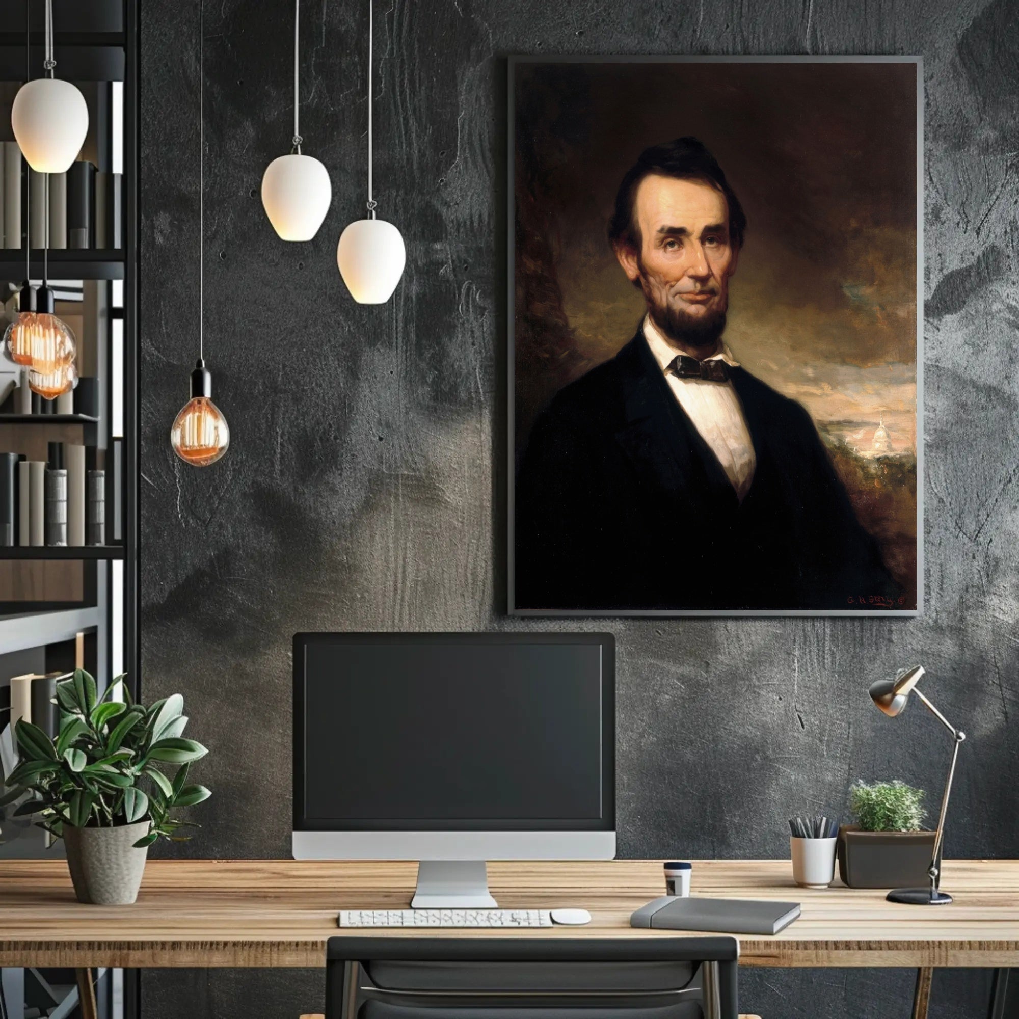 Abraham Lincoln Emancipation Proclamation Illustrated Poster PosterGoat