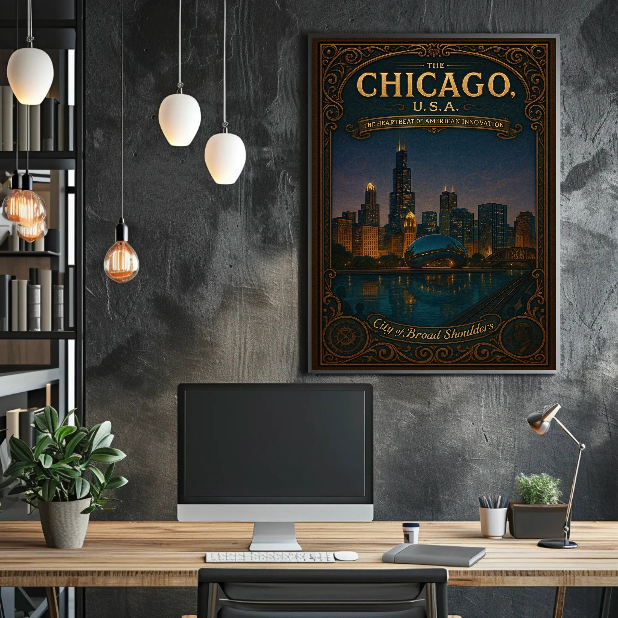 Chicago The Heartbeat of American Innovation Poster PosterGoat