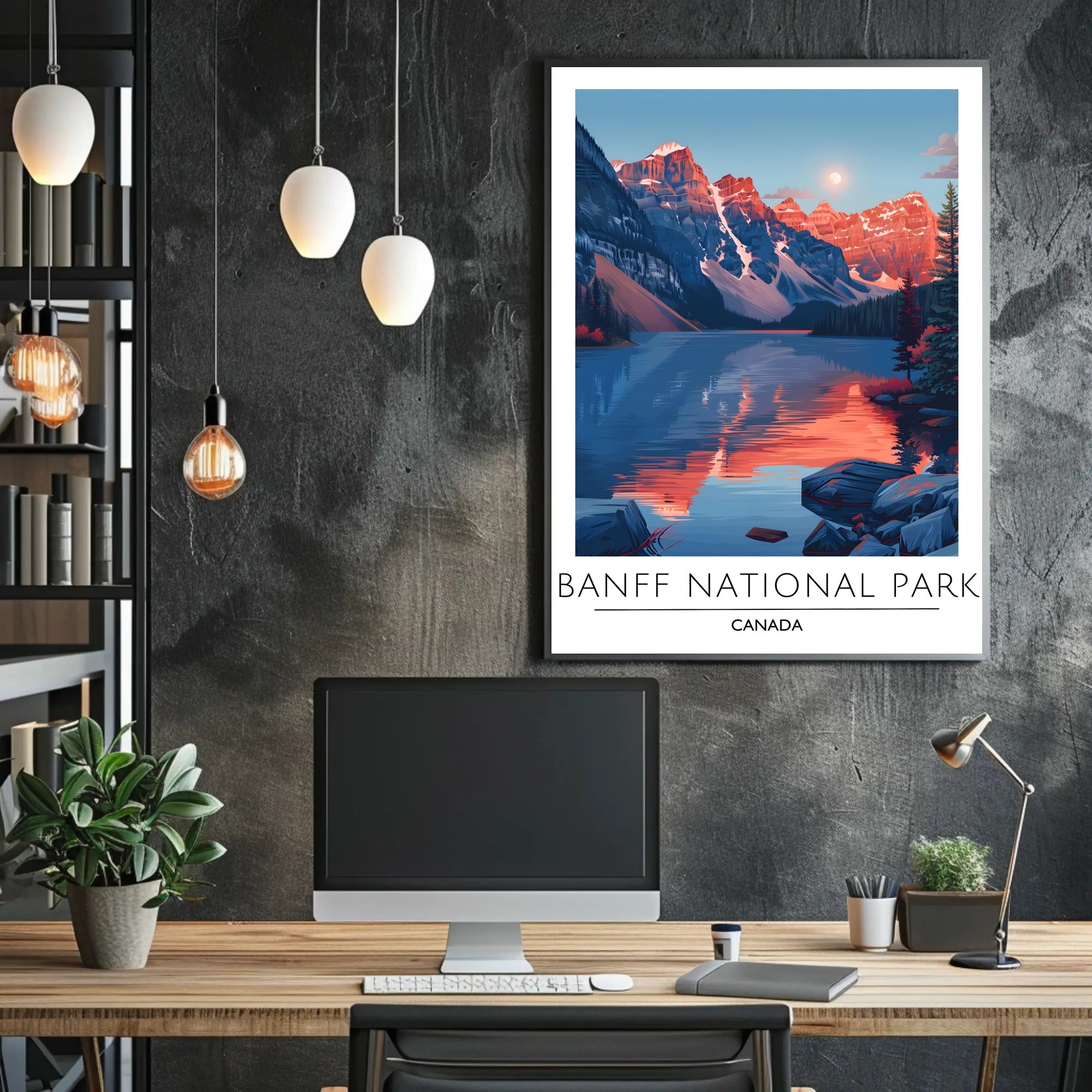 Banff National Park Reflection Travel Poster