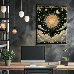 Celestial Sun and Symbols Space or Astronomy Poster