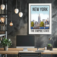 Empire State Building New York City Poster Vintage Travel