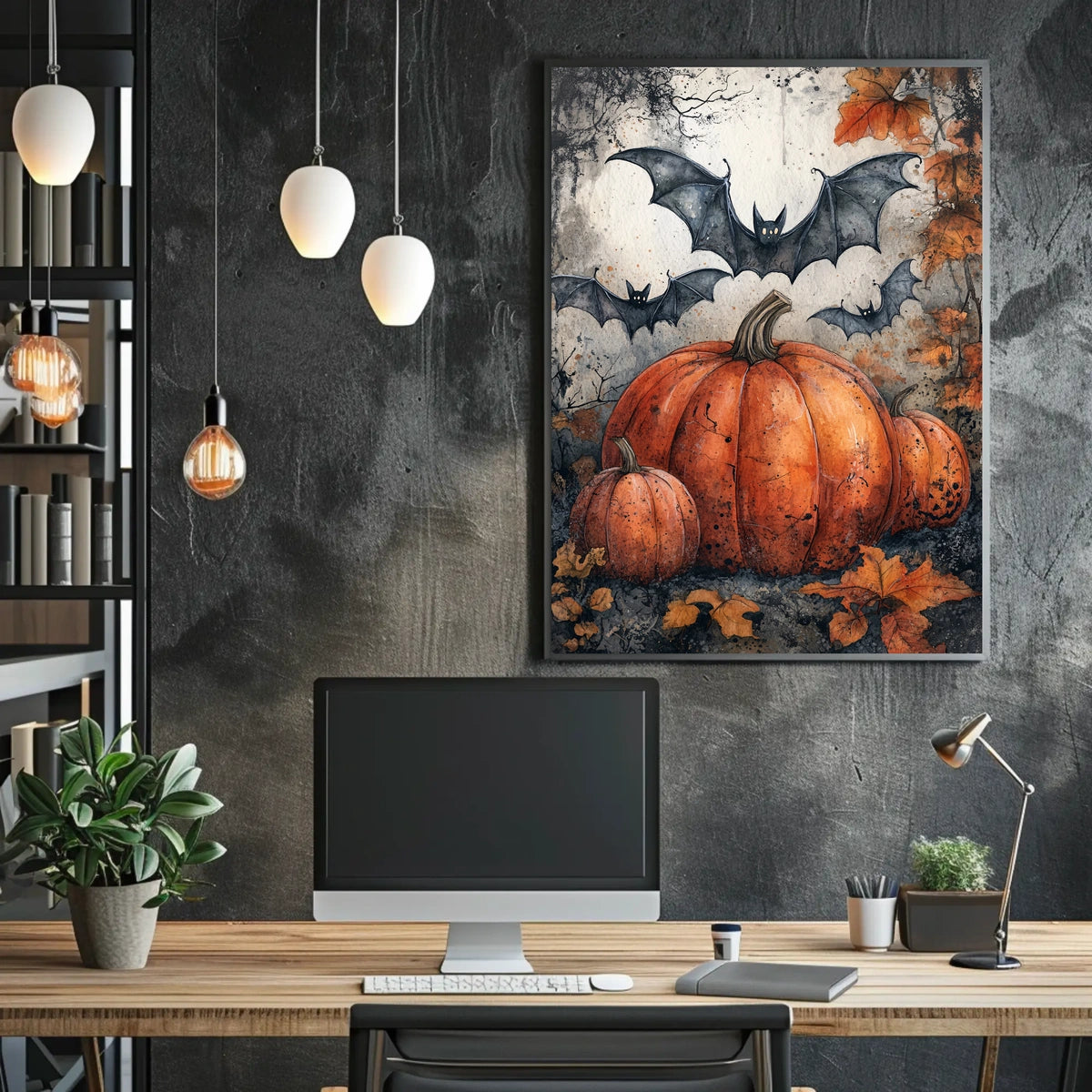 Halloween Whimsy Art Print - Abstract, Artistic Poster