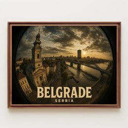 Belgrade Sunset Cityscape Photography Wanderlust Poster