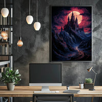 Enchanted Castle Under A Blood Moon Poster