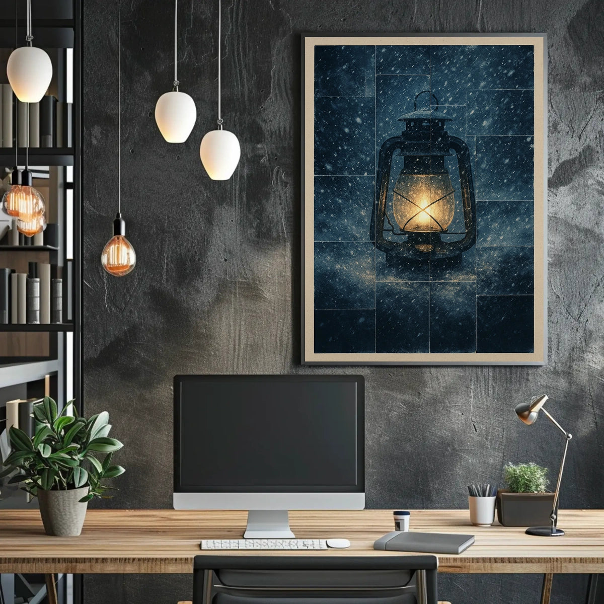 Lantern In The Snow Poster