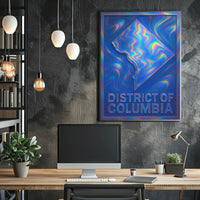 District Of Columbia Vibrant Map Art Poster