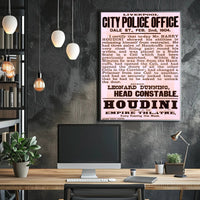 Harry Houdini 1904 Empire Theatre Cultural Heritage Poster