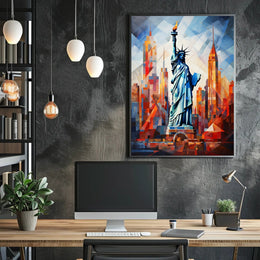 The Statue Of Liberty A Modern Mosaic Poster