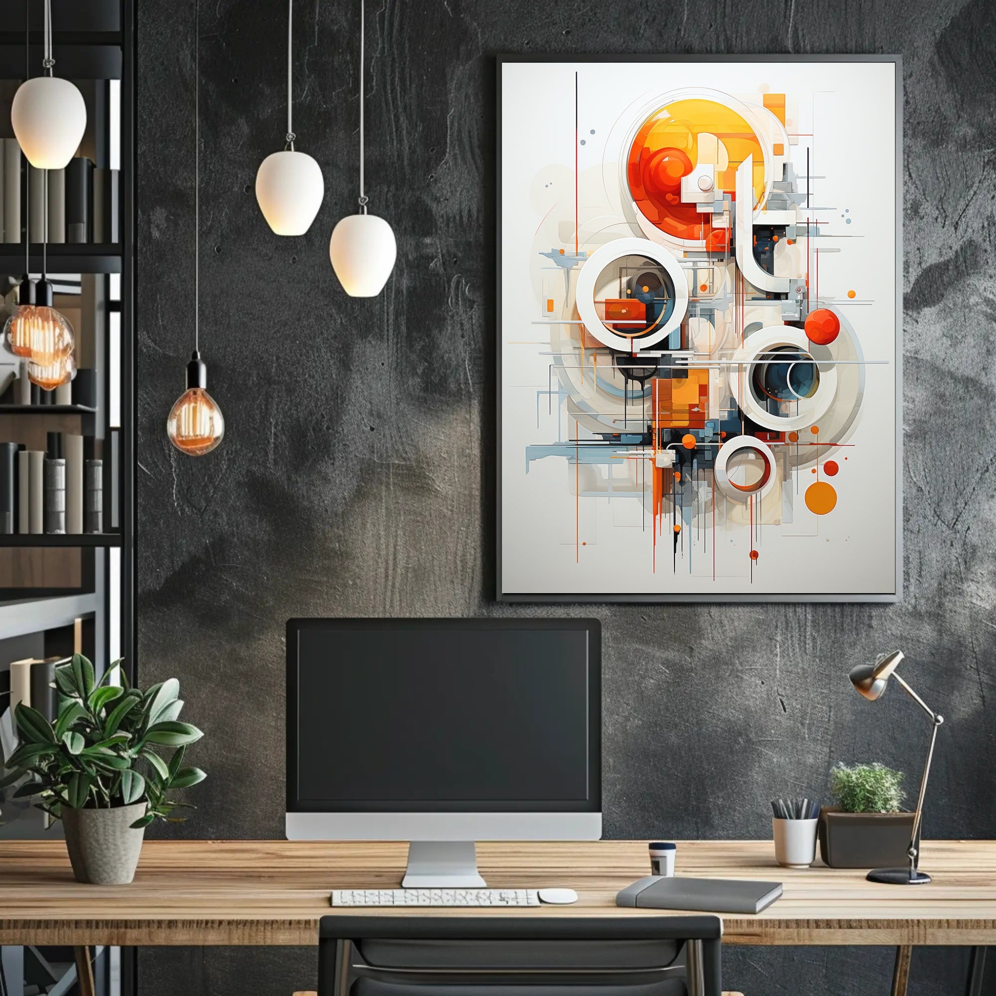 Energetic Geometric Shapes Modern Art Abstract Poster