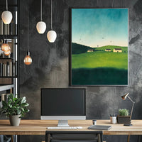 Serene Countryside Landscape Poster Minimalist Wall Art