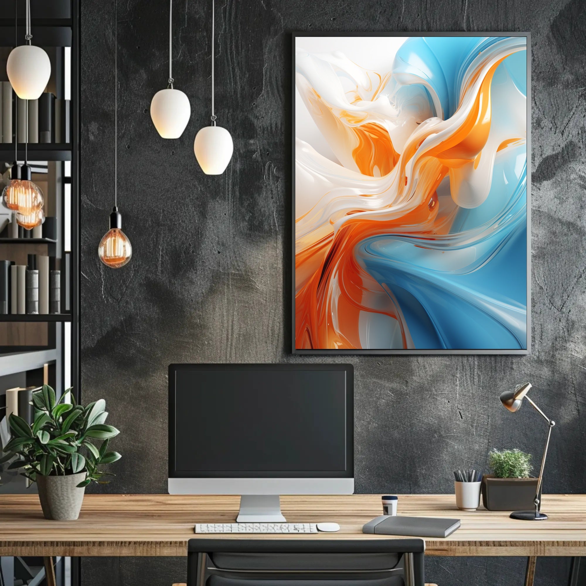 Fluid Motion Abstract Art Vibrant Design Poster