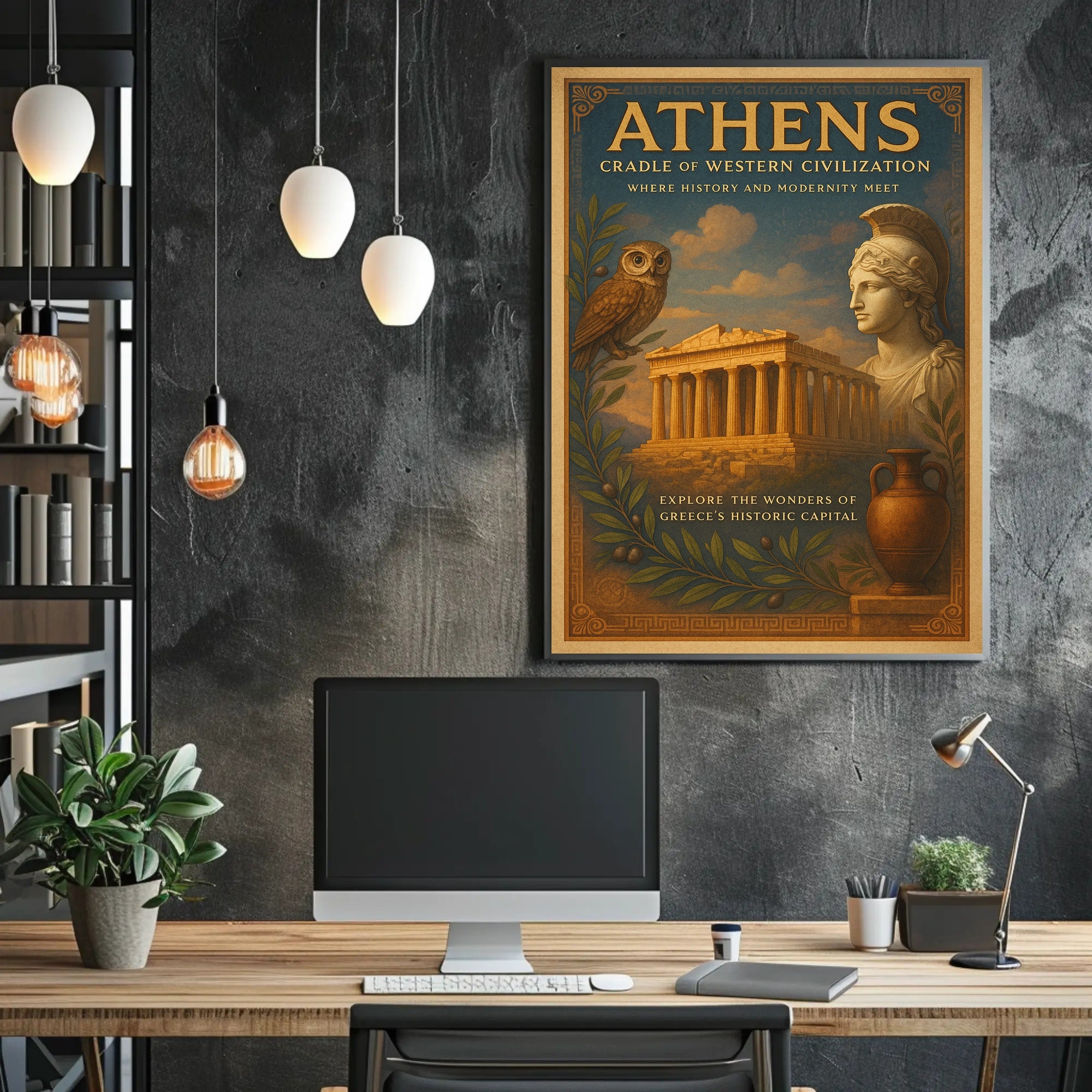 Athens Vintage Artwork Cultural or Heritage Poster