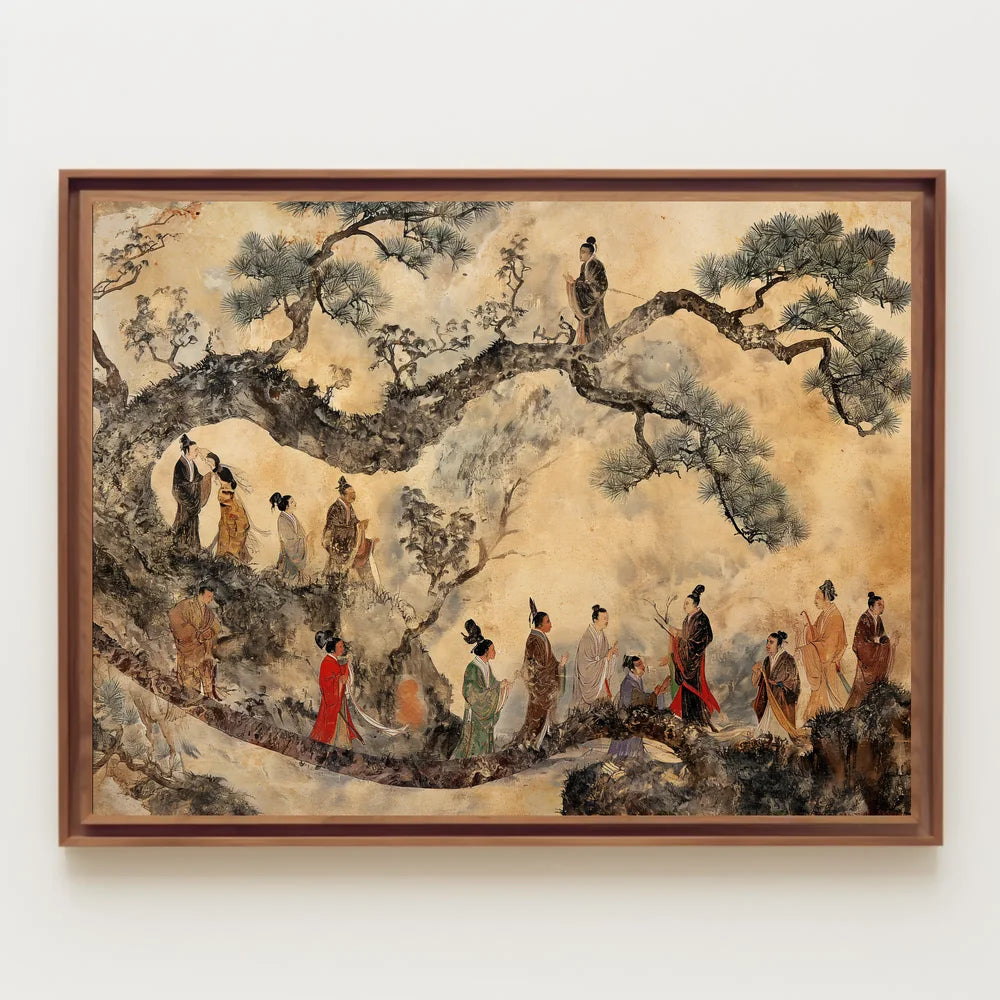Traditional East Asian Cultural Scene Art Poster