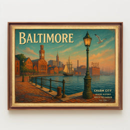Charm City Harbor Travel Poster Art Print