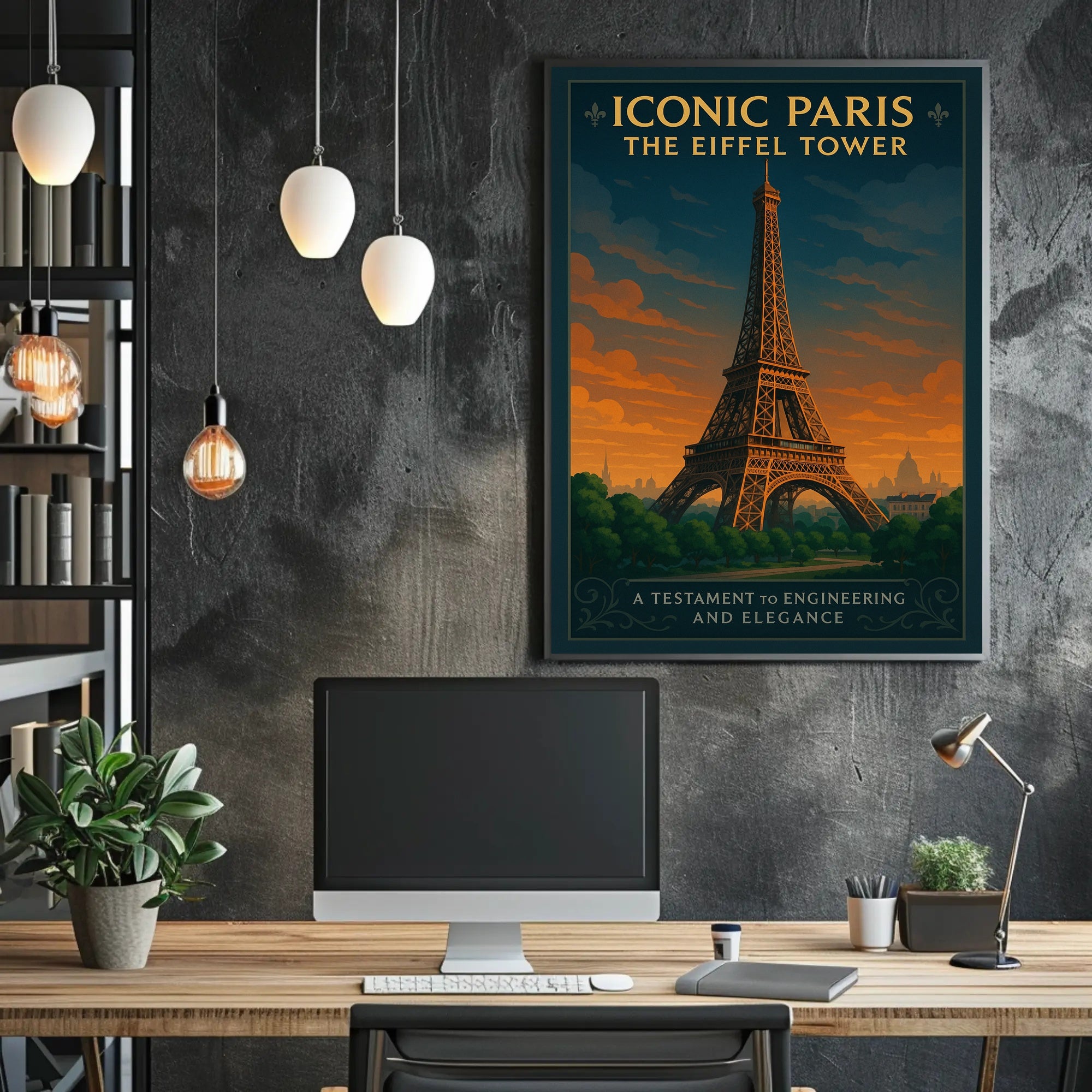 Iconic Paris Eiffel Tower Wall Art Print PosterGoat