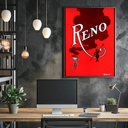Devilish Reno Art Deco Vintage Travel Poster