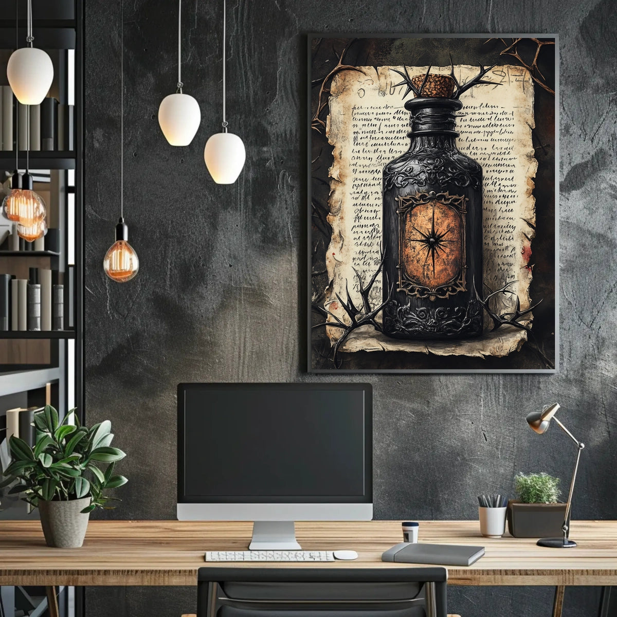 Ornate Vintage Bottle Victorian Gothic Period Heritage Poster