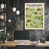 Yellowstone National Park Map Poster PosterGoat