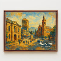 Maseru Cityscape Realism Wanderlust Poster