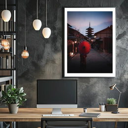 Evening Stroll in Kyoto Poster PosterGoat
