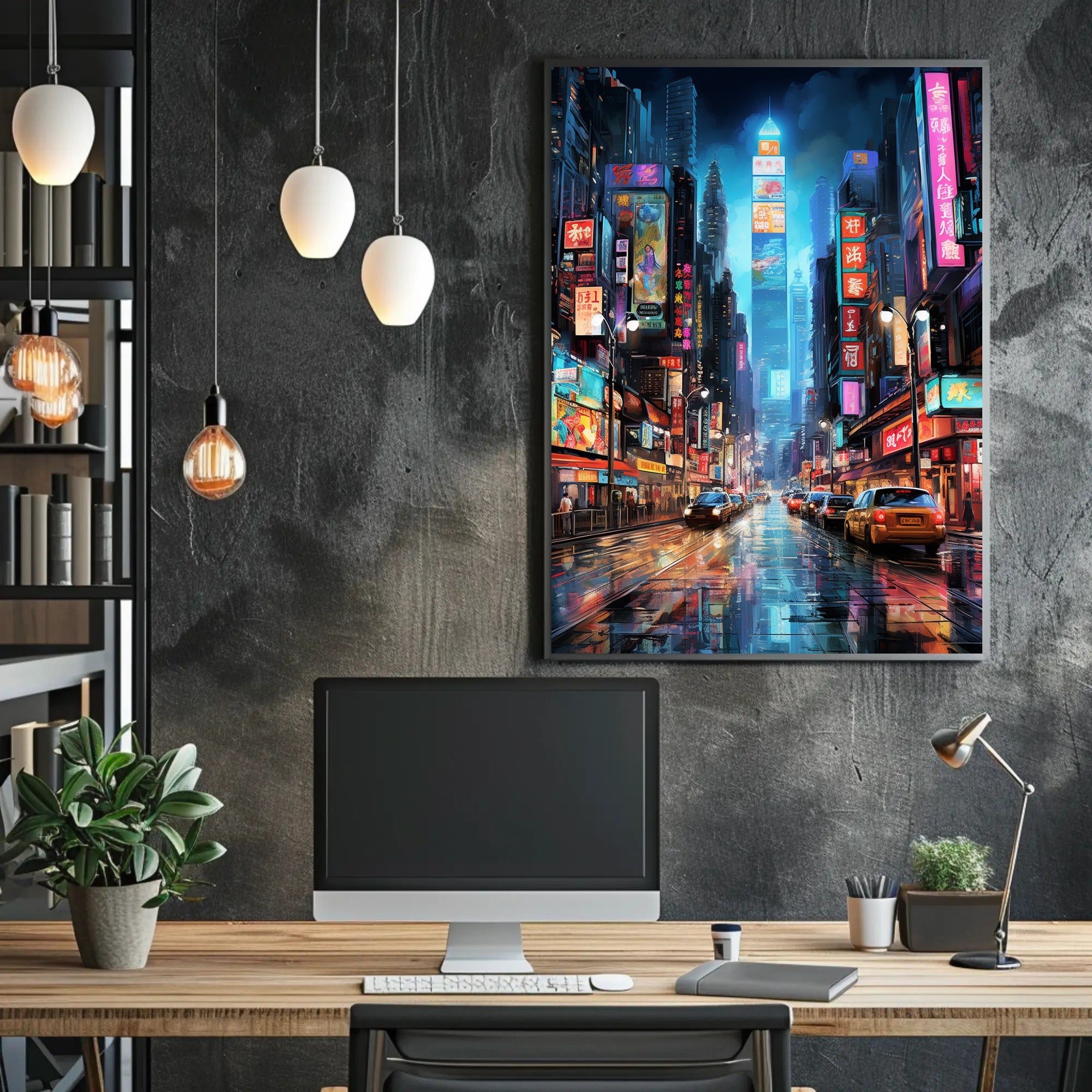 Neon Cityscape Poster