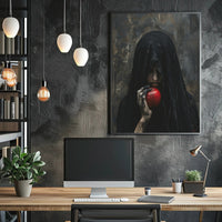 Mysterious Character with Red Apple Fantasy Poster PosterGoat