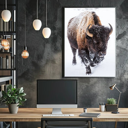 Majestic Bison in Winter Poster