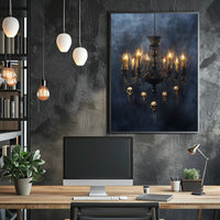 Gothic Chandelier Of Skulls Poster