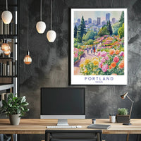 Portland in Bloom Poster PosterGoat