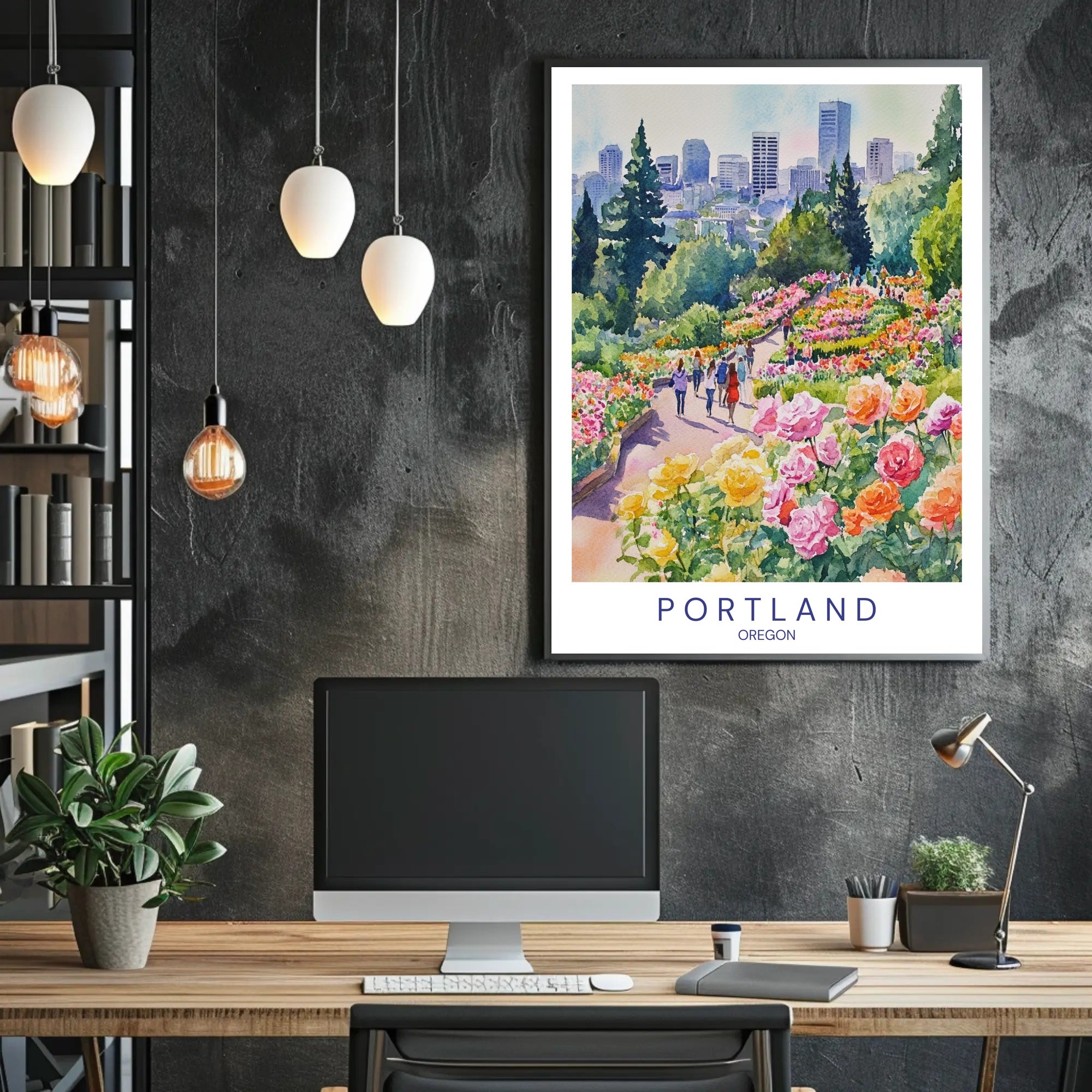 Portland in Bloom Poster PosterGoat