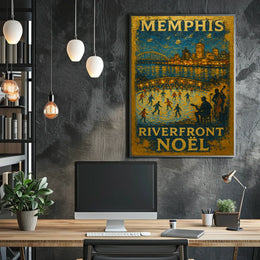 Memphis Riverfront Noël Poster