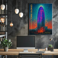 Barcelona Torre Glòries Urban Marvel Cityscape Poster