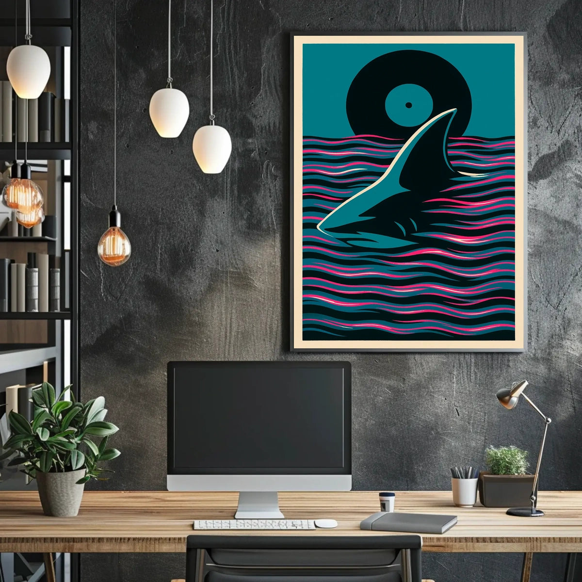Shark In The Waves Poster