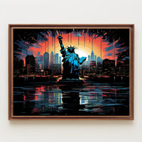 Statue Of Liberty At Sunset Poster
