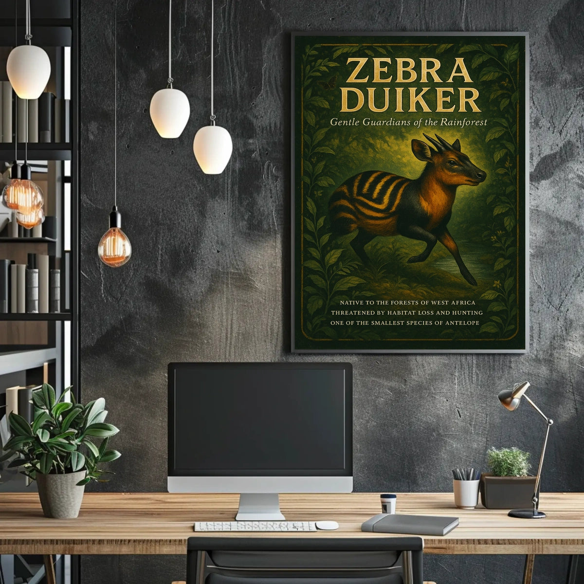 Zebra Duiker Gentle Guardians of the Rainforest Poster