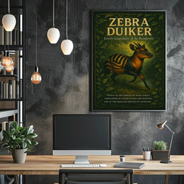 Zebra Duiker Gentle Guardians of the Rainforest Poster