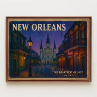 New Orleans Jazz Travel Poster Wall Art